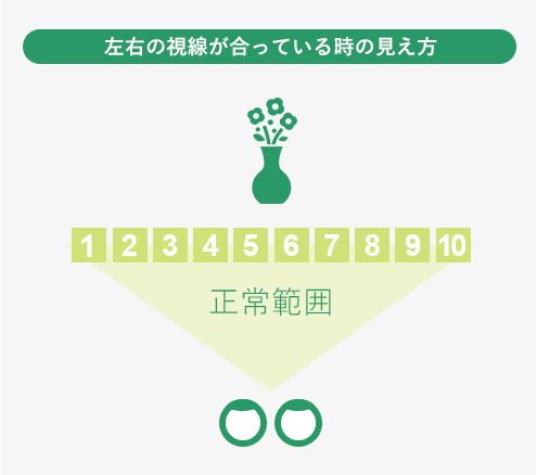 左右の視線が合っている時の見え方